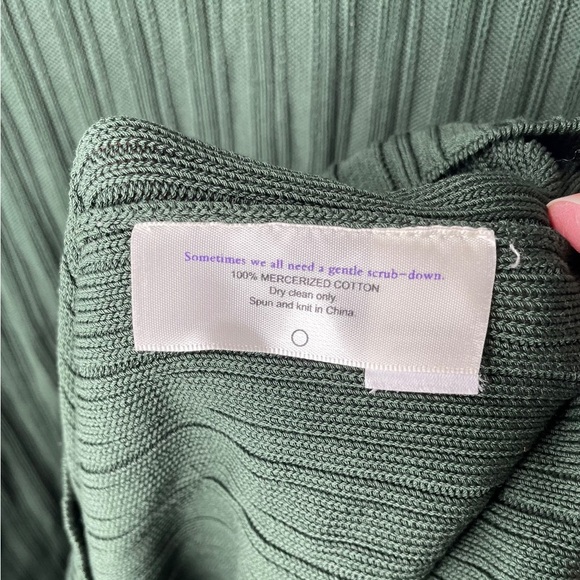 MM Lafleur The Hayden Dress in Evergreen Size Medium Micro Knit Ribbed Cotton - Picture 8 of 8